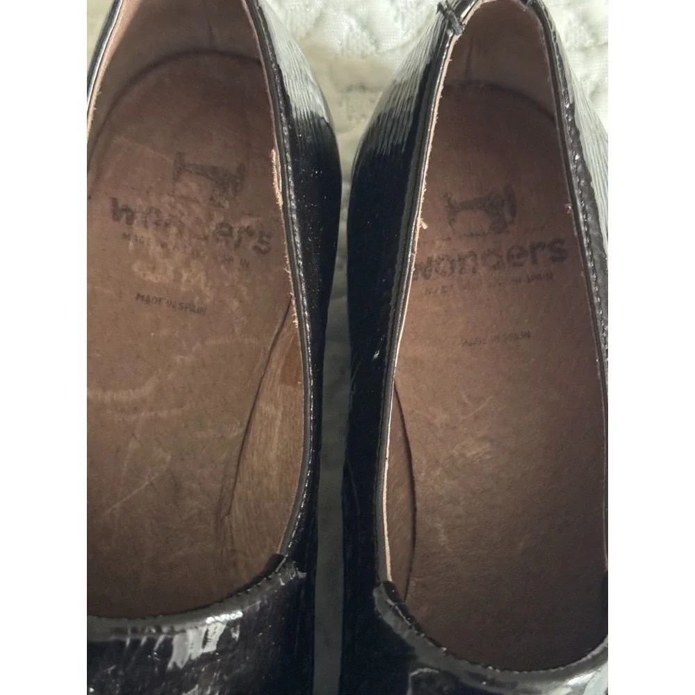 Wonders Talla Tri-Color Wingtip Patent Leather Tassel Loafers Size EU 38/US 7.5